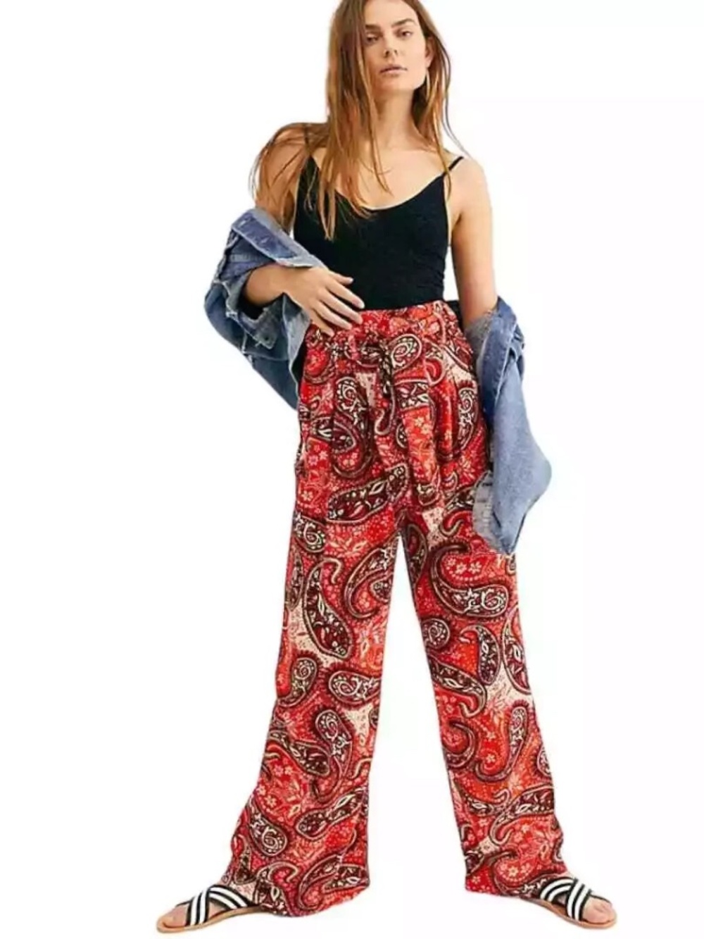 Free People Paisley Wide Leg Pants